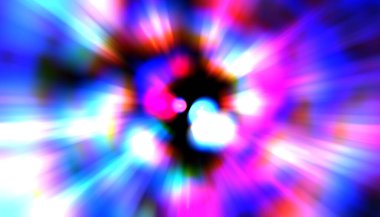 Parlak, canlı ve renkli duvar kağıtları. Parlayan parçacıkları ve çizgileri olan ışık patlaması yıldızı. Güzel soyut ışın arkaplanı.