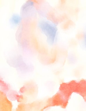 Modern fırça darbeleri. Poster, duvar sanatı, afiş, kart, kitap kapağı veya ambalaj için rahatlatıcı kompozisyonun yumuşak renkli çizimi. Pastel renklerle suluboya.