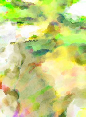 Modern fırça darbeleri. Poster, duvar sanatı, afiş, kart, kitap kapağı veya ambalaj için rahatlatıcı kompozisyonun yumuşak renkli çizimi. Pastel renklerle suluboya.