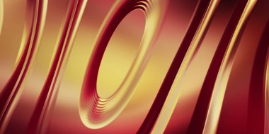 Renkli dalgalı yansıtıcı duvar kağıdının üç boyutlu çizimi. Duvar kağıdı, afiş, arkaplan, kart, kitap kapağı veya web sitesi için grafiksel illüstrasyon. Soyut arkaplan. 