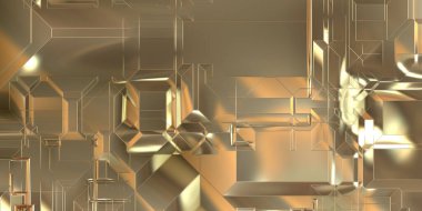 Parlak saten kaplama yüzey teknolojisi 3 boyutlu desen. Lüks yansımalı metal panel dokusu. Arkaplan, duvar kağıdı, uzay gemisi gövdesi için cilalanmış geometrik metal yansıtıcı fütüristik malzeme.