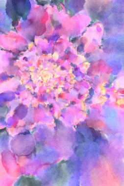 Modern fırça darbeleri. Poster, duvar sanatı, afiş, kart, kitap kapağı veya ambalaj için rahatlatıcı kompozisyonun yumuşak renkli çizimi. Pastel renklerle suluboya.