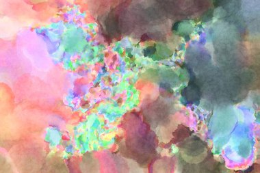 Modern fırça darbeleri. Poster, duvar sanatı, afiş, kart, kitap kapağı veya ambalaj için rahatlatıcı kompozisyonun yumuşak renkli çizimi. Pastel renklerle suluboya.