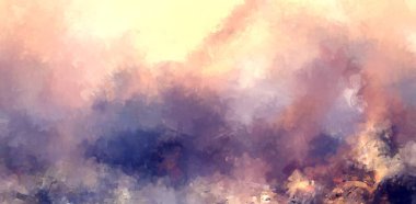 Tuval üzerinde etkileyici fırçalanmış resim. Soyut doku. 2D çizim. Geniş fırça darbeleri. Modern dijital sanat. Çağdaş fırça. Modern ifade. Popüler biçim boyanmış resim.