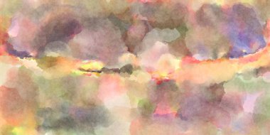 Modern fırça darbeleri. Poster, duvar sanatı, afiş, kart, kitap kapağı veya ambalaj için rahatlatıcı kompozisyonun yumuşak renkli çizimi. Pastel renklerle suluboya.