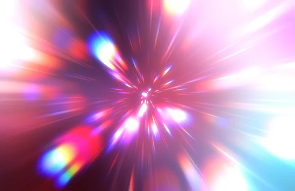 Glossy Vibrant Colorful Wallpaper Light Explosion Star Glowing Particles Lines — Stock Photo, Image