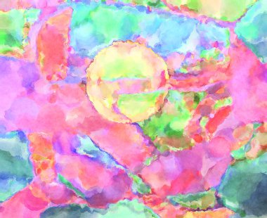 Modern fırça darbeleri. Poster, duvar sanatı, afiş, kart, kitap kapağı veya ambalaj için rahatlatıcı kompozisyonun yumuşak renkli çizimi. Pastel renklerle suluboya.