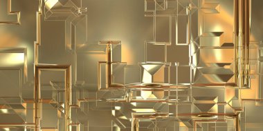 Parlak saten kaplama yüzey teknolojisi 3 boyutlu desen. Lüks yansımalı metal panel dokusu. Arkaplan, duvar kağıdı, uzay gemisi gövdesi için cilalanmış geometrik metal yansıtıcı fütüristik malzeme.