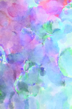 Modern fırça darbeleri. Poster, duvar sanatı, afiş, kart, kitap kapağı veya ambalaj için rahatlatıcı kompozisyonun yumuşak renkli çizimi. Pastel renklerle suluboya.