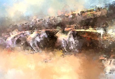 Tuval üzerinde etkileyici fırçalanmış resim. Soyut doku. 2D çizim. Geniş fırça darbeleri. Modern dijital sanat. Çağdaş fırça. Modern ifade. Popüler biçim boyanmış resim.