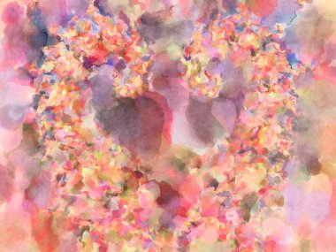 Modern fırça darbeleri. Poster, duvar sanatı, afiş, kart, kitap kapağı veya ambalaj için rahatlatıcı kompozisyonun yumuşak renkli çizimi. Pastel renklerle suluboya.