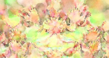 Modern fırça darbeleri. Poster, duvar sanatı, afiş, kart, kitap kapağı veya ambalaj için rahatlatıcı kompozisyonun yumuşak renkli çizimi. Pastel renklerle suluboya.