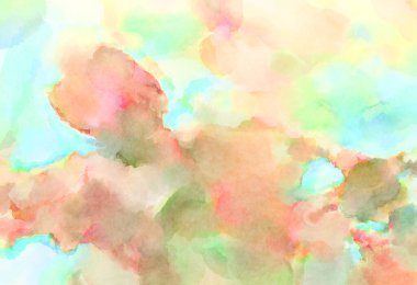 Modern fırça darbeleri. Poster, duvar sanatı, afiş, kart, kitap kapağı veya ambalaj için rahatlatıcı kompozisyonun yumuşak renkli çizimi. Pastel renklerle suluboya.