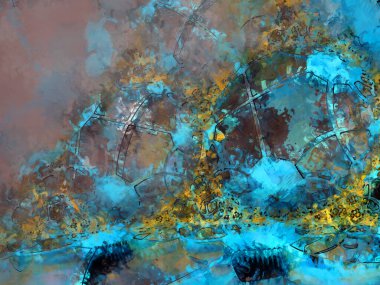 Tuval üzerinde etkileyici fırçalanmış resim. Soyut doku. 2D çizim. Geniş fırça darbeleri. Modern dijital sanat. Çağdaş fırça. Modern ifade. Popüler biçim boyanmış resim.