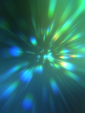 Parlak, canlı ve renkli duvar kağıtları. Parlayan parçacıkları ve çizgileri olan ışık patlaması yıldızı. Güzel soyut ışın arkaplanı.