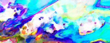 Modern fırça darbeleri. Poster, duvar sanatı, afiş, kart, kitap kapağı veya ambalaj için rahatlatıcı kompozisyonun yumuşak renkli çizimi. Pastel renklerle suluboya.