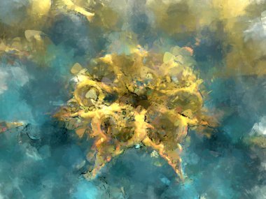 Tuval üzerinde etkileyici fırçalanmış resim. Soyut doku. 2D çizim. Geniş fırça darbeleri. Modern dijital sanat. Çağdaş fırça. Modern ifade. Popüler biçim boyanmış resim.