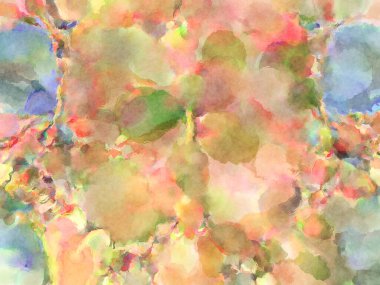 Modern fırça darbeleri. Poster, duvar sanatı, afiş, kart, kitap kapağı veya ambalaj için rahatlatıcı kompozisyonun yumuşak renkli çizimi. Pastel renklerle suluboya.