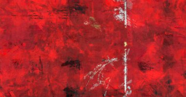 Kaos duvarı sanatı. Sanatsal canlılık ve renkli duvar kâğıdı. Kaotik resim. Taranmış Boyalı Soyut Arkaplan. Fırça darbesi ile boyanmış. Tuval üzerinde etkileyici fırçalanmış resim