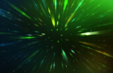 Parlak, canlı ve renkli duvar kağıtları. Parlayan parçacıkları ve çizgileri olan ışık patlaması yıldızı. Güzel soyut ışın arkaplanı.