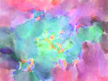 Modern fırça darbeleri. Poster, duvar sanatı, afiş, kart, kitap kapağı veya ambalaj için rahatlatıcı kompozisyonun yumuşak renkli çizimi. Pastel renklerle suluboya.