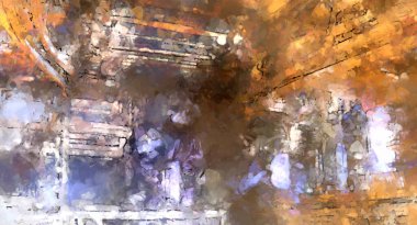 Tuval üzerinde etkileyici fırçalanmış resim. Soyut doku. 2D çizim. Geniş fırça darbeleri. Modern dijital sanat. Çağdaş fırça. Modern ifade. Popüler biçim boyanmış resim.