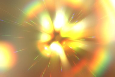 Parlak, canlı ve renkli duvar kağıtları. Parlayan parçacıkları ve çizgileri olan ışık patlaması yıldızı. Güzel soyut ışın arkaplanı.