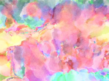 Modern fırça darbeleri. Poster, duvar sanatı, afiş, kart, kitap kapağı veya ambalaj için rahatlatıcı kompozisyonun yumuşak renkli çizimi. Pastel renklerle suluboya.