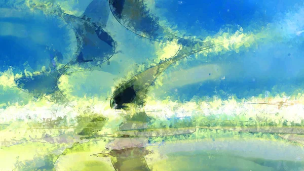 Виразний Пензлик Полотні Абстрактна Текстура Ілюстрація Широкі Мазки Сучасне Цифрове — стокове фото