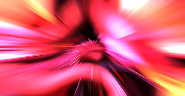 Fast high speed blur zoom background. Light technology abstract wallpaper. Colorful vibrant flashes of light energy. Warped graphic motion background. Dynamic blast flash. Acceleration effect.
