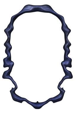 Üç boyutlu metalik illüstrasyon. Beyaz arka planda izole edilmiş fantezi çerçevesi. Davetiyeler, posterler, menü, hatıra defteri ve sunum için mükemmel. Metnin için şablon.