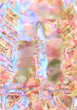 Modern fırça darbeleri. Poster, duvar sanatı, afiş, kart, kitap kapağı veya ambalaj için rahatlatıcı kompozisyonun yumuşak renkli çizimi. Pastel renklerle suluboya.