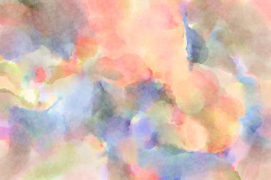 Modern fırça darbeleri. Poster, duvar sanatı, afiş, kart, kitap kapağı veya ambalaj için rahatlatıcı kompozisyonun yumuşak renkli çizimi. Pastel renklerle suluboya.