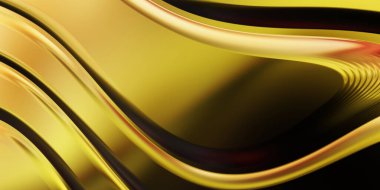 Renkli dalgalı yansıtıcı duvar kağıdının üç boyutlu çizimi. Duvar kağıdı, afiş, arkaplan, kart, kitap kapağı veya web sitesi için grafiksel illüstrasyon. Soyut arkaplan. 