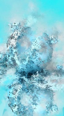 Tuval üzerinde etkileyici fırçalanmış resim. Soyut doku. 2D çizim. Geniş fırça darbeleri. Modern dijital sanat. Çağdaş fırça. Modern ifade. Popüler biçim boyanmış resim.