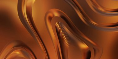 Renkli dalgalı yansıtıcı duvar kağıdının üç boyutlu çizimi. Duvar kağıdı, afiş, arkaplan, kart, kitap kapağı veya web sitesi için grafiksel illüstrasyon. Soyut arkaplan. 