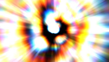 Parlak, canlı ve renkli duvar kağıtları. Parlayan parçacıkları ve çizgileri olan ışık patlaması yıldızı. Güzel soyut ışın arkaplanı.