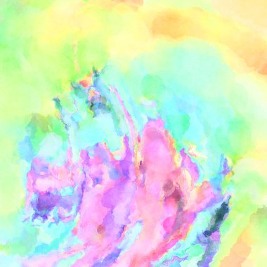 Modern fırça darbeleri. Poster, duvar sanatı, afiş, kart, kitap kapağı veya ambalaj için rahatlatıcı kompozisyonun yumuşak renkli çizimi. Pastel renklerle suluboya.