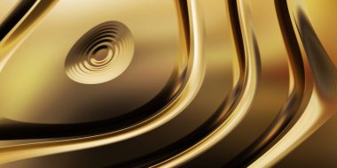 Renkli dalgalı yansıtıcı duvar kağıdının üç boyutlu çizimi. Duvar kağıdı, afiş, arkaplan, kart, kitap kapağı veya web sitesi için grafiksel illüstrasyon. Soyut arkaplan. 