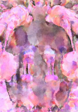 Modern fırça darbeleri. Poster, duvar sanatı, afiş, kart, kitap kapağı veya ambalaj için rahatlatıcı kompozisyonun yumuşak renkli çizimi. Pastel renklerle suluboya.