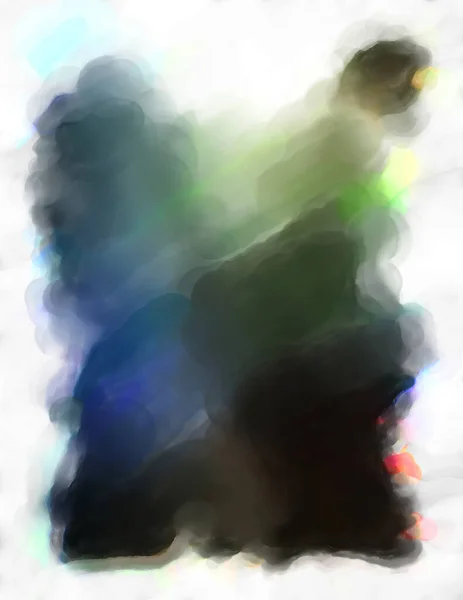 Abstract Kleurrijk Aquarel Frame Geïsoleerd Witte Achtergrond Digitale Kunstschilderkunst Penseel — Stockfoto