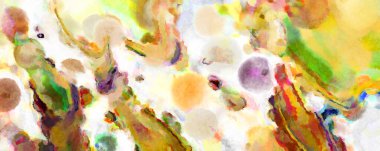 Modern fırça darbeleri. Poster, duvar sanatı, afiş, kart, kitap kapağı veya ambalaj için rahatlatıcı kompozisyonun yumuşak renkli çizimi. Pastel renklerle suluboya.