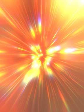 Parlak, canlı ve renkli duvar kağıtları. Parlayan parçacıkları ve çizgileri olan ışık patlaması yıldızı. Güzel soyut ışın arkaplanı.