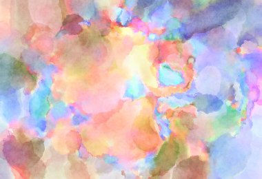 Modern fırça darbeleri. Poster, duvar sanatı, afiş, kart, kitap kapağı veya ambalaj için rahatlatıcı kompozisyonun yumuşak renkli çizimi. Pastel renklerle suluboya.