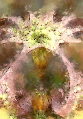 Tuval üzerinde etkileyici fırçalanmış resim. Soyut doku. 2D çizim. Geniş fırça darbeleri. Modern dijital sanat. Çağdaş fırça. Modern ifade. Popüler biçim boyanmış resim.