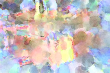 Modern fırça darbeleri. Poster, duvar sanatı, afiş, kart, kitap kapağı veya ambalaj için rahatlatıcı kompozisyonun yumuşak renkli çizimi. Pastel renklerle suluboya.