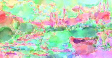 Modern fırça darbeleri. Poster, duvar sanatı, afiş, kart, kitap kapağı veya ambalaj için rahatlatıcı kompozisyonun yumuşak renkli çizimi. Pastel renklerle suluboya.