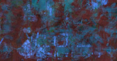 Kaos duvarı sanatı. Sanatsal canlılık ve renkli duvar kâğıdı. Kaotik resim. Taranmış Boyalı Soyut Arkaplan. Fırça darbesi ile boyanmış. Tuval üzerinde etkileyici fırçalanmış resim