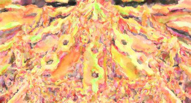 Modern fırça darbeleri. Poster, duvar sanatı, afiş, kart, kitap kapağı veya ambalaj için rahatlatıcı kompozisyonun yumuşak renkli çizimi. Pastel renklerle suluboya.