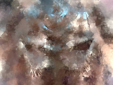 Tuval üzerinde etkileyici fırçalanmış resim. Soyut doku. 2D çizim. Geniş fırça darbeleri. Modern dijital sanat. Çağdaş fırça. Modern ifade. Popüler biçim boyanmış resim.